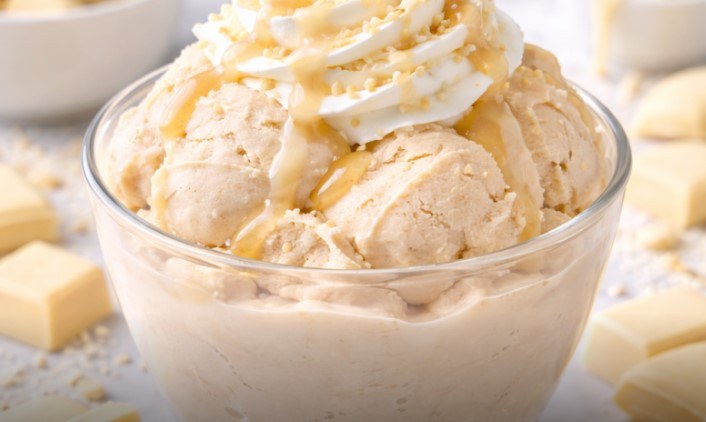 Glace au chocolat blanc